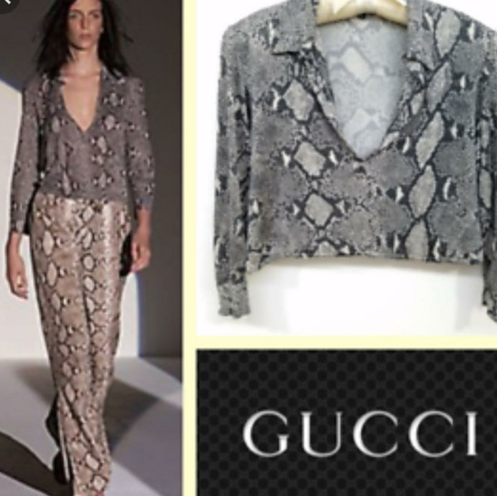 Vintage Snakeprint Gucci Top in Women's Size 42